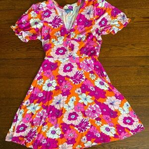 ModCloth 70s Style Knit Floral Dress - Making My Way Down to Miami Knit Dress
